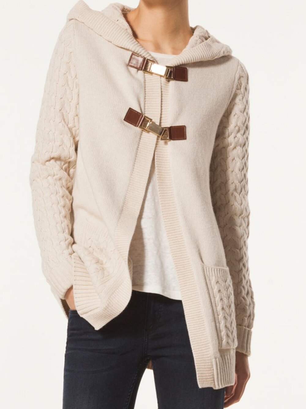 Massimo Dutti Wool Angora Cashmere cardigan cream size M